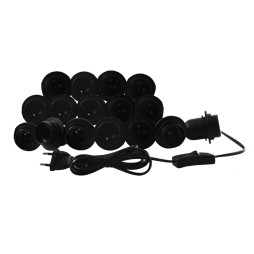 LED makeup mirror lighting recessed 220V 16pcs E27 manual switch, black color LEDUA