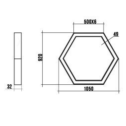 LED lamp pendant, ceiling "Hexagon" 220V 108W 13000Lm 4000k 500*6 driver from the outside black LEDUA