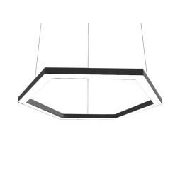 LED lamp pendant, ceiling "Hexagon" 220V 108W 13000Lm 6000k 500*6 driver from the outside black LEDUA