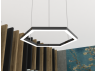 LED lamp pendant, ceiling "Hexagon" 220V 108W 13000Lm 6000k 500*6 driver from the outside black LEDUA