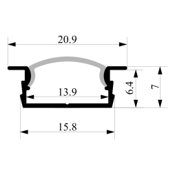 Aluminum profile for LED strip AL-104 2 meter gold recessed LEDUA
