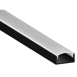Aluminum profile for LED strip AL-117 2 meters black surface-mounted LEDUA