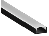 Aluminum profile for LED strip AL-117 2 meters black surface-mounted LEDUA