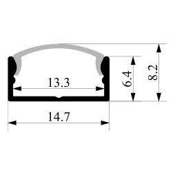 Aluminum profile for LED strip AL-117 2 meters black surface-mounted LEDUA