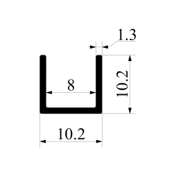 Aluminum profile for LED strip AL-118 3 meters anodized surface-mounted without diffuser LEDUA
