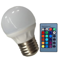 Lemanso 3W RGB E27 210LM lamp with remote control 85-265V (48*65mm) / LM736