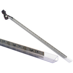 LED plastic clip for lighting glass shelves 12V/DC 2.4w 500mm, RGB LEDUA