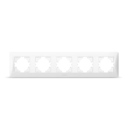 Frame white for 5 places horizontal VIDEX BINERA