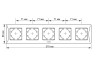 Frame white for 5 places horizontal VIDEX BINERA