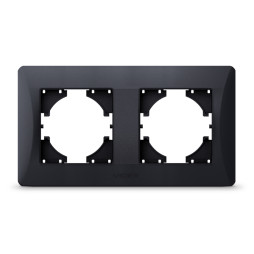 Frame black graphite for 2 places horizontal VIDEX BINERA VF-BNFR2H-BG