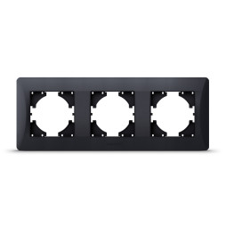Frame black graphite for 3 places horizontal VIDEX BINERA