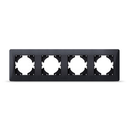 Frame black graphite for 4 places horizontal VIDEX BINERA VF-BNFR4H-BG