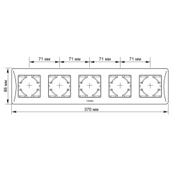 Frame black graphite for 5 places horizontal VIDEX BINERA
