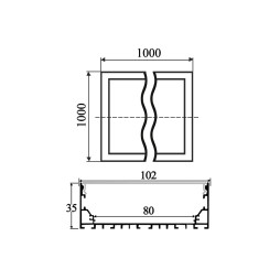 LED pendant lamp, ceiling "Quadra" square 110-240V 216W 25920lm 4000k 1000*1000, driver from outside LEDUA