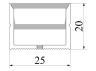 Silicone profile for LED strip 20x25 1 meter overhead SP-18 IP67 with thread (100m in a reel) LEDUA