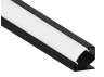 Aluminum profile for LED strip AL-103 2 meters black corner LEDUA