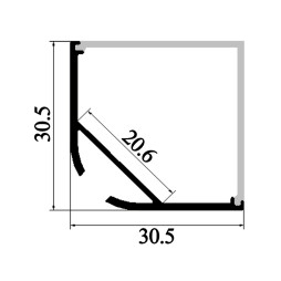 Aluminum profile for LED strip AL-05-1 1 meter anodized corner hanging LEDUA