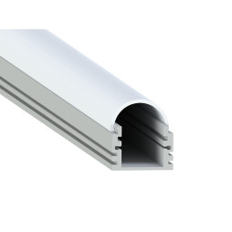 Aluminum profile for LED strip AL-02 1 meter anodized surface LEDUA