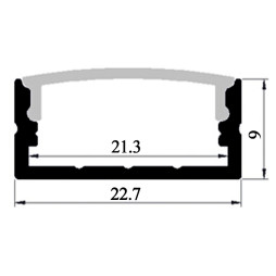 Aluminum profile for LED strip AL-15 1 meter anodized LEDUA surface mount