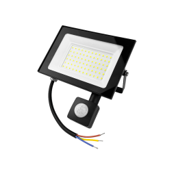 LED spotlight 50W 6500K IP54 5000LM 175-265V with sensor black LMPS105-55 "Charm" Lemanso