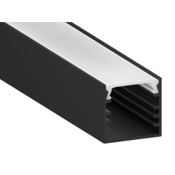 Aluminum profile for LED strip AL-04-1 2 meters black surface-mounted LEDUA