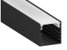 Aluminum profile for LED strip AL-04-1 2 meters black surface-mounted LEDUA