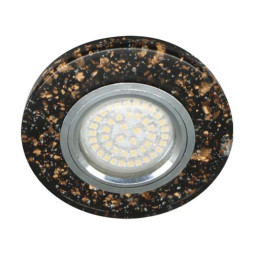 Built-in luminaire Feron 8585-2 under a lamp with backlight black gold