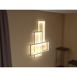 LED wall lamp "Trio" 220V, 400*650 anodized housing 32W 6500K + power supply 60W LEDUA