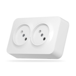 IP20 Outdoor double socket white VIDEX BINERA