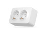 IP20 Outdoor double socket with grounding white VIDEX BINERA