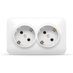 IP20 Outdoor double socket with grounding white VIDEX BINERA