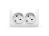 IP20 Outdoor double socket with grounding white VIDEX BINERA