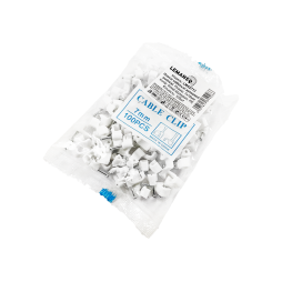 Cable clip 7x16mm flat white 100pcs LMA2713 Lemanso