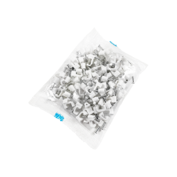 Cable clip 7x16mm flat white 100pcs LMA2713 Lemanso