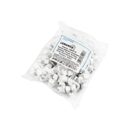 Cable clip 8x16mm flat white 100pcs LMA2714 Lemanso