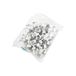 Cable clip 8x16mm flat white 100pcs LMA2714 Lemanso