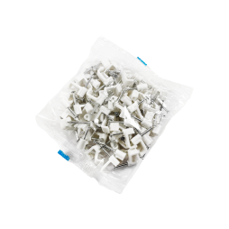 Cable clip 9x16mm flat white 100pcs LMA2715 Lemanso