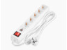 White extension cord 5 Gbps. 3m with 2*USB (2100mA) with grounding 3x0.75mm max 2500W with button / LMK71002 Lemanso