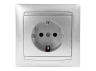 Socket 1-a with grounding Sakura silver LMR1321 Lemanso