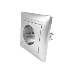 Socket 1-a with grounding Sakura silver LMR1321 Lemanso