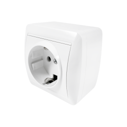 Surface socket 1-way with grounding Magnolia white LMR2004 Lemanso