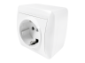 Surface socket 1-way with grounding Magnolia white LMR2004 Lemanso