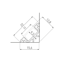 LED profile corner 3m PA-GLAXKT3M-AL GTV