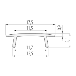 Cover for LED profile 3m milky PA-OSMLGLAX3M-00 GTV