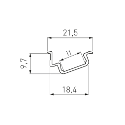 LED profile mortise corner 2m PA-GLAXWPKT-AL GTV