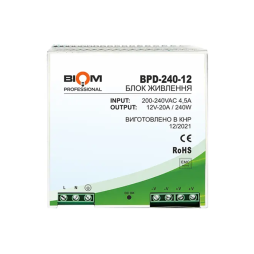 Biom Professional DC12 240W DIN-rail power supply BPD-240-12 20A