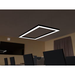 LED pendant, ceiling lamp "Tetragon" rectangle 220V 432W 4500k 2000*1000 black LEDUA