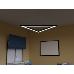 LED pendant lamp, ceiling lamp "Delta" triangle 110-240V 102W 13000Lm 6000k 1000*1000*1000, driver from the outside black housing LEDUA