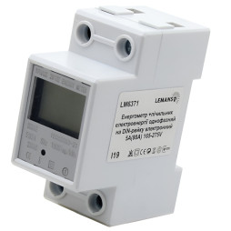 Energy meter + electricity meter 5A(80A) 165-275V LM6371 single-phase Lemanso on DIN-rail LCD display