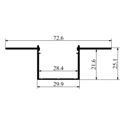 Aluminum profile for LED strip for plasterboard AL-50 3 meters anodized for plaster without diffuser LEDUA